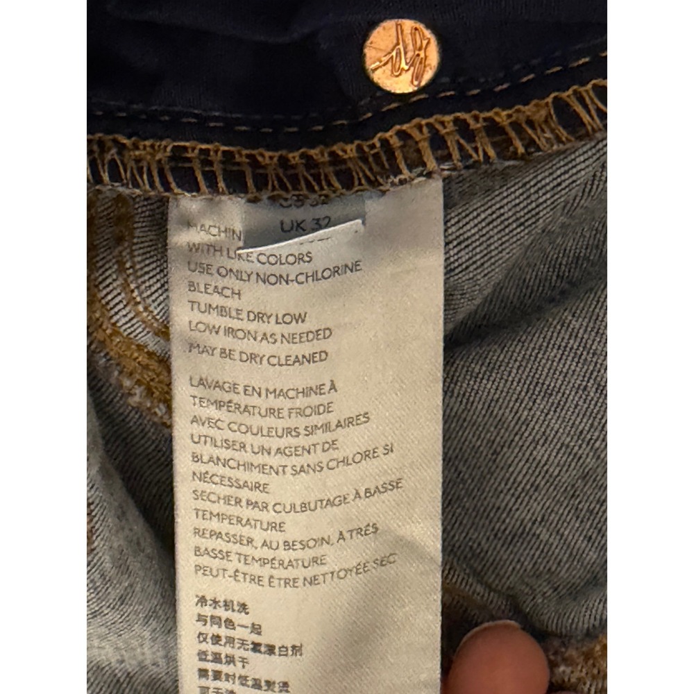 Free People We the Free Riley Seamed Skinny Denim Jeans Acid Wash High Waist 32 - Picture 11 of 11